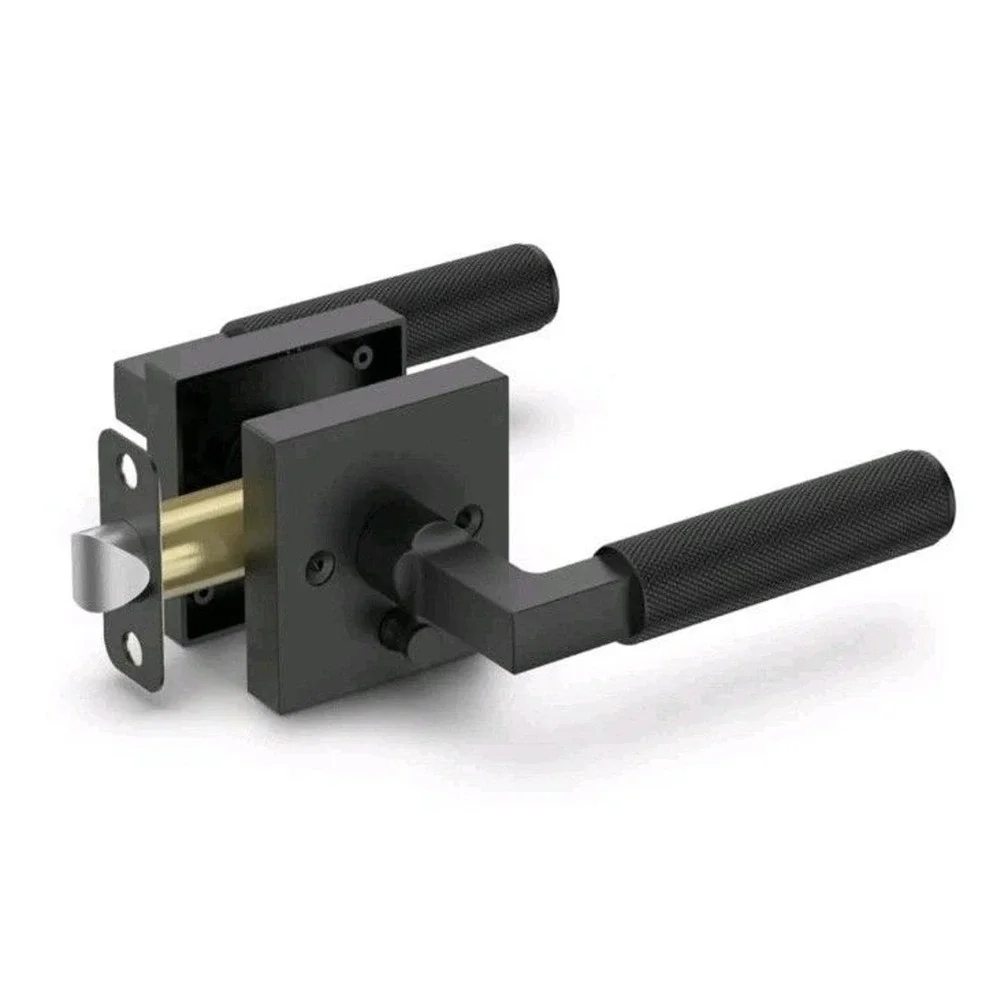 Filta Matte Black Privacy Door Level Knurled Handle Bathroom Bedroom NIB